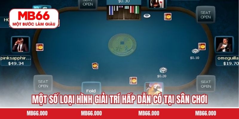 Một số loại hình giải trí hấp dẫn có tại sân chơi 